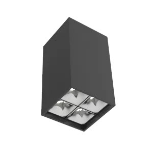 Светодиодный светильник VARTON DL-Box Reflect Multi 2x2 накладной 10 Вт 3000 К 80х80х150 мм RAL9005 черный муар 24° DALI