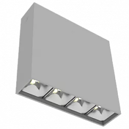 Светодиодный светильник VARTON DL-Box Reflect Multi 1x4 накладной 10 Вт 3000 К 150х40х150 мм RAL7045 серый муар кососвет