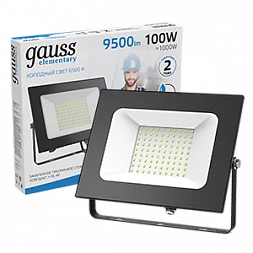 Прожектор светодиодный Gauss Elementary G2 100W 9500lm IP65 6500К черный 1/16