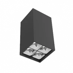 Светодиодный светильник VARTON DL-Box Reflect Multi 2x2 накладной 10 Вт 3000 К 80х80х150 мм RAL9005 черный муар 55°