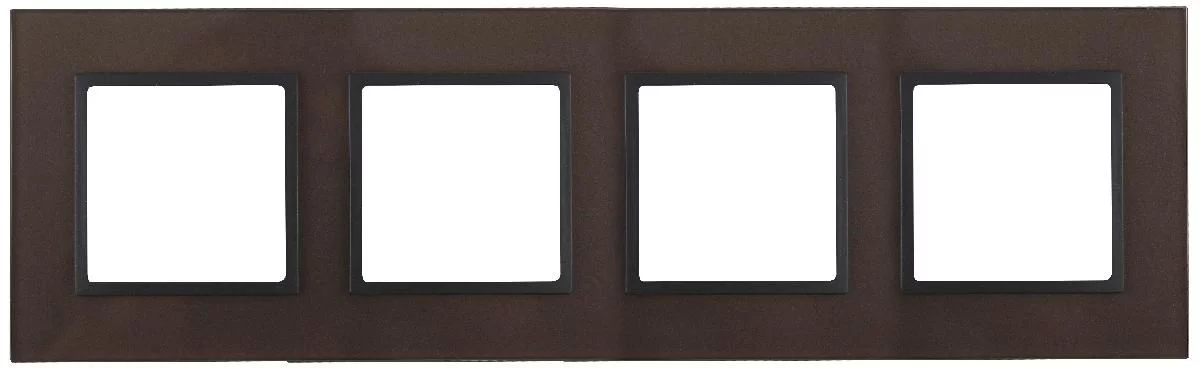 14-5104-13 ЭРА Рамка на 4 поста, стекло, Эра Elegance, бронза+антр (5/25/750)