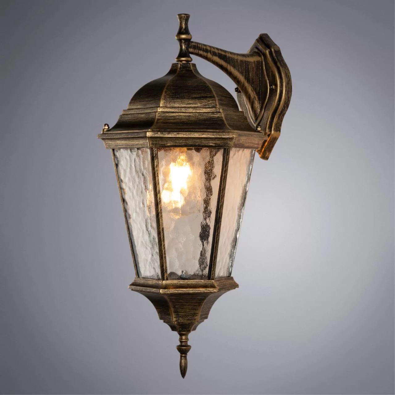 Уличный настенный светильник Arte Lamp GENOVA Черный||Золотистый A1204AL-1BN