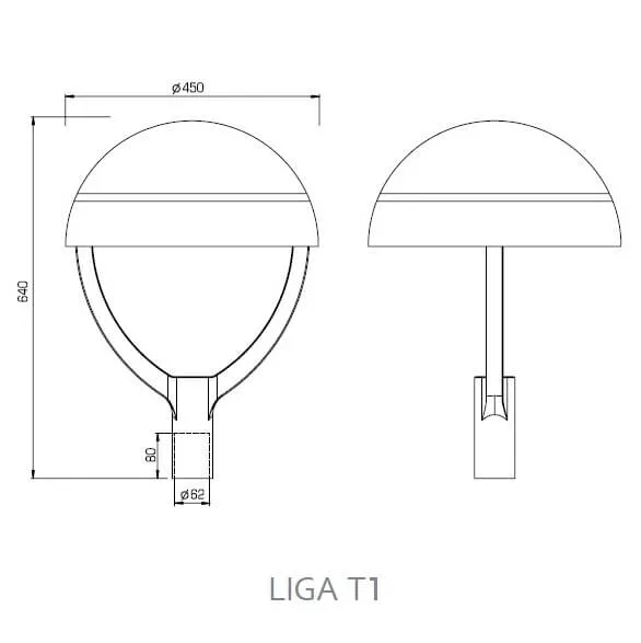 Светильник уличный светодиодный ЛИГА Т LIGA T1 (T2) 56 AS