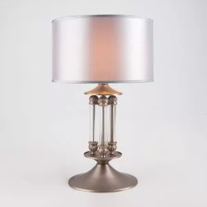 Настольная лампа с абажуром Eurosvet сатин-никель 01045/1