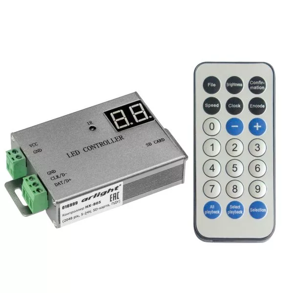 Контроллер HX-805 (2048 pix, 5-24V, SD-карта, ПДУ)