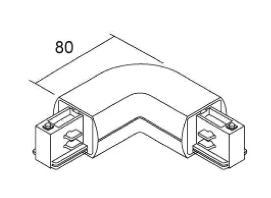 Соединитель угловой квадратный с блоком питания внутрений Deko-Light 444681