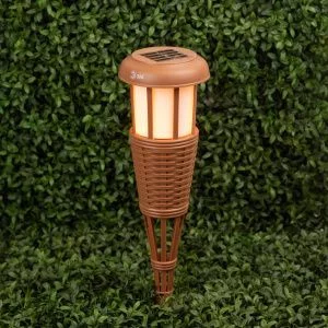 Светильник уличный ЭРА ERASF22-35 на солнечной батарее садовый Факел бамбук