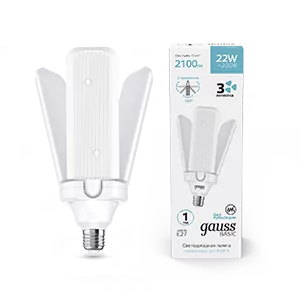 Лампа Gauss Basic 22W 2100lm 4000K E27 Клевер-3 LED 1/20