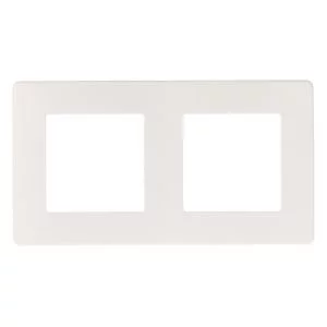 Рамка для розеток и выключателей ЭРА Серия 12 12-5102-01 на 2 поста, Сатин, белый
