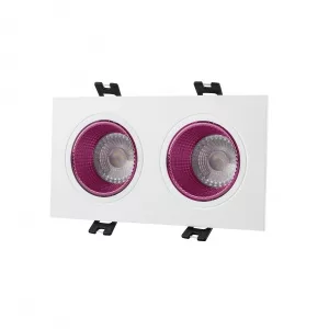 Встраиваемый светильник, IP 20, 10 Вт, GU5.3, LED, белый/розовый, пластик
