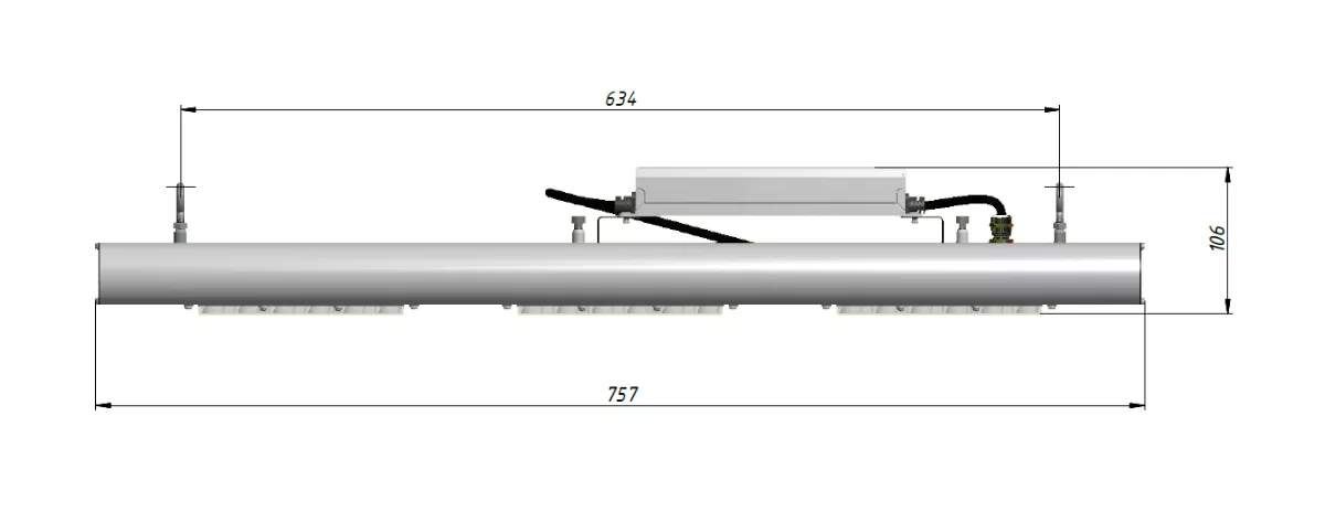 Промышленный светодиодный светильник LGT-Prom-Solar-150 - винт-петля