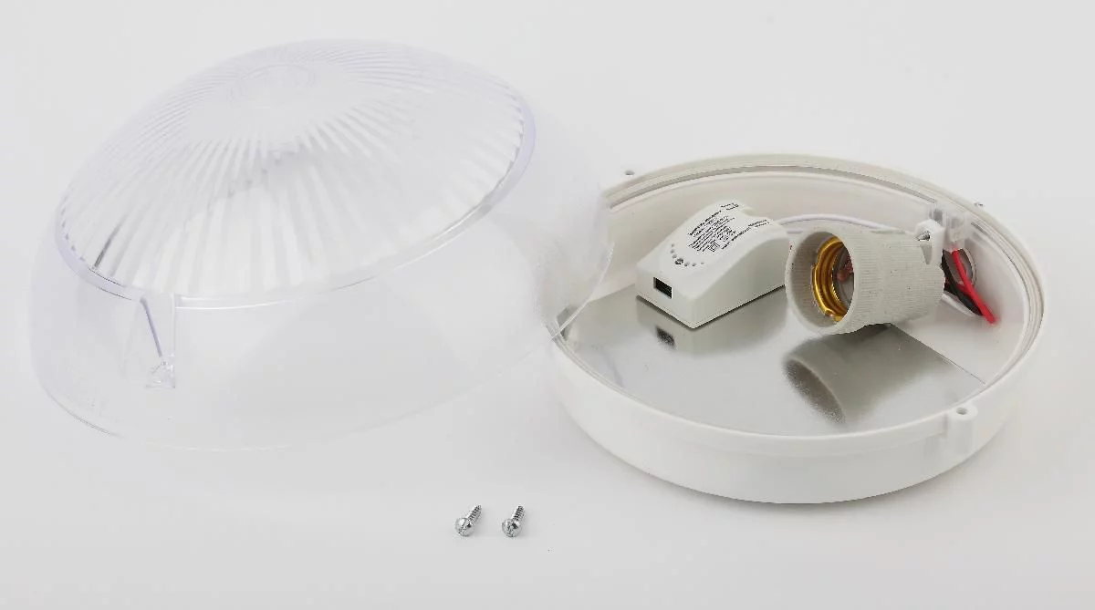Светильник ЭРА НБП 06-60-101 с фото-шумовым датчиком Сириус IP20 E27 max 60Вт D220 круг призма акустический