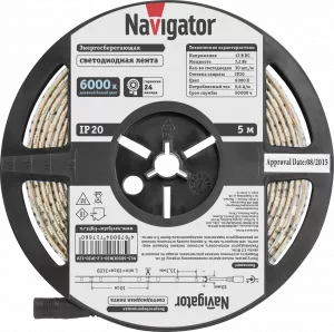 СД Лента Navigator 80 313 NLS-5050CW30-7.2-IP20-12V-Pro  R5