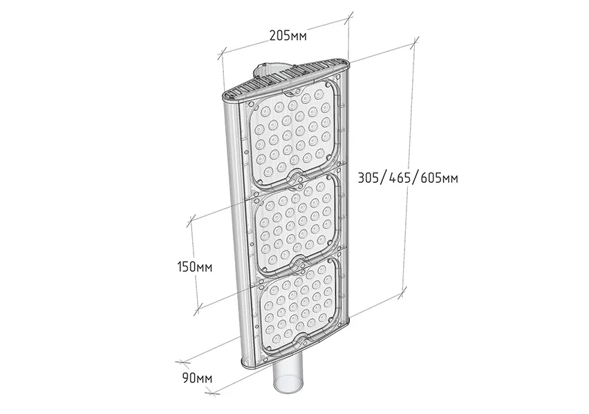 Светодиодный уличный консольный светильник UniLED S, 160 Вт