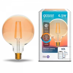 Лампа Gauss Smart Home Filament G95 6,5W 720lm 2000-5500К E27 изм.цвет.темпр.+диммирование LED 1/40