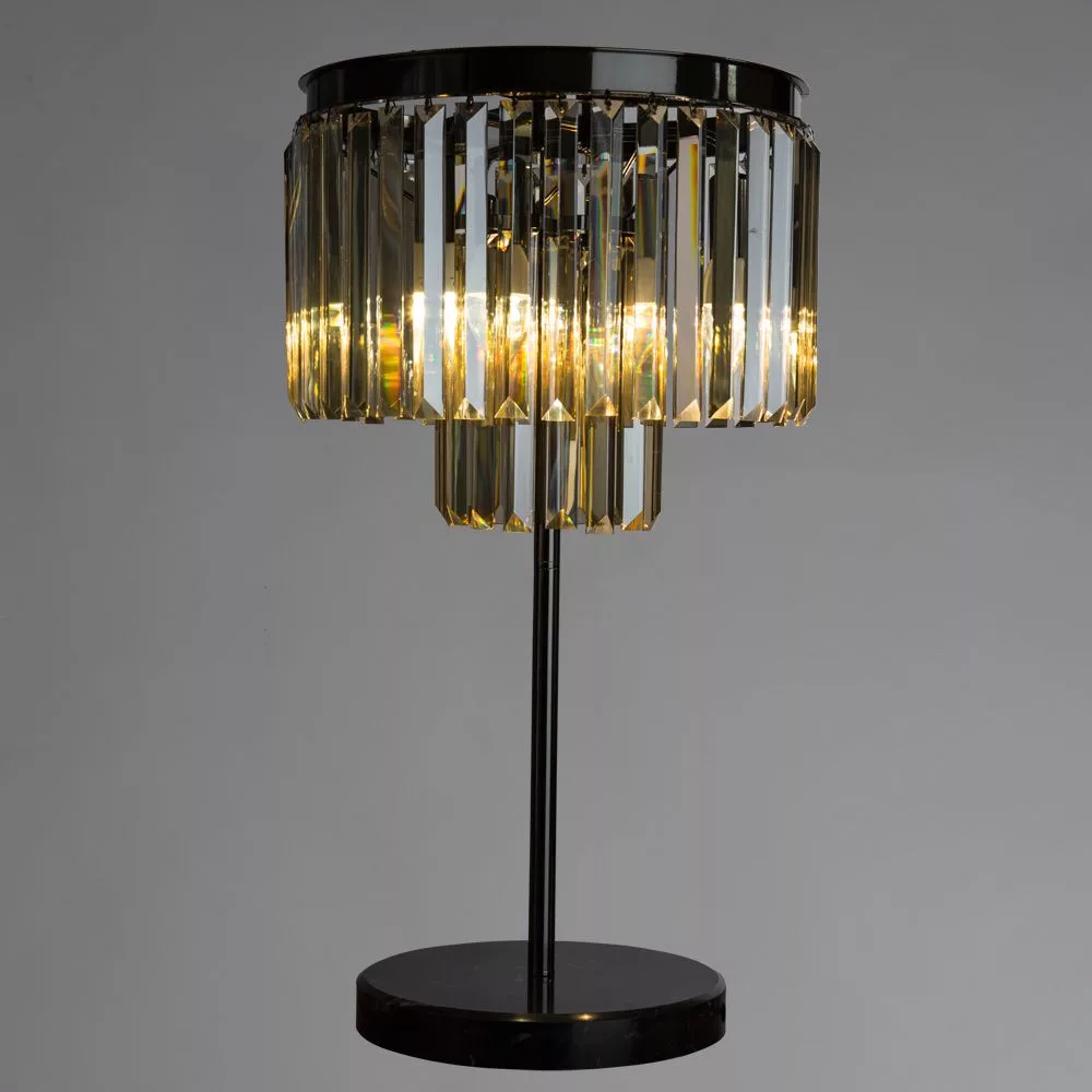 Декоративная настольная лампа Divinare NOVA COGNAC Черный||Хром 3002/06 TL-3