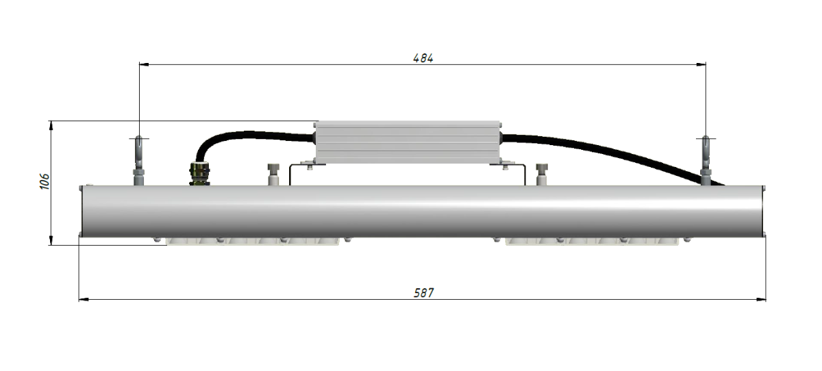 Промышленный светодиодный светильник LGT-Prom-Solar-100 - винт-петля