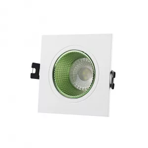 Встраиваемый светильник, IP 20, 10 Вт, GU5.3, LED, белый/зеленый, пластик