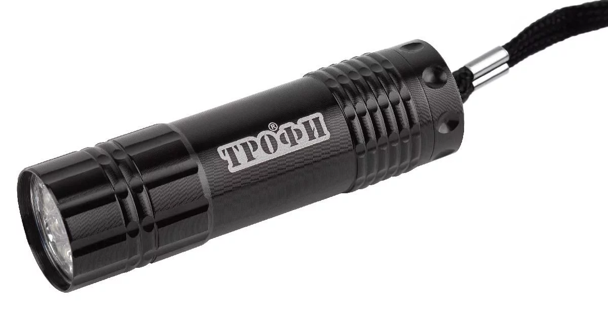 Светодиодный фонарь Трофи TM9-box12 ручной на батарейках промо-бокс 12шт алюминиевый