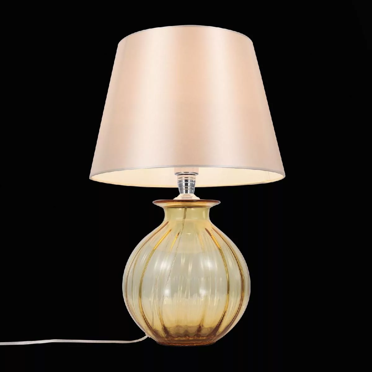 Прикроватная лампа ST-Luce Хром, Янтарный/Бежевый E27 1*60W (из 2-х коробок) AMPOLLA SL968.904.01