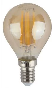 Лампочка светодиодная ЭРА F-LED P45-9W-840-E14 gold E14 / Е14 9Вт филамент шар золотистый нейтральный белый свет