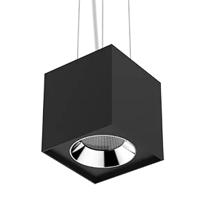 Светильник LED "ВАРТОН" DL-02 Cube подвесной 150*160 36W 4000K 35° RAL9010 черный муар диммируемый по протоколу DALI