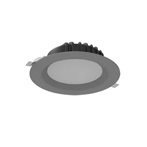 Cветильник светодиодный "ВАРТОН" Downlight круглый встраиваемый 190*70 мм 16W 3000K IP54 RAL7045 серый муар