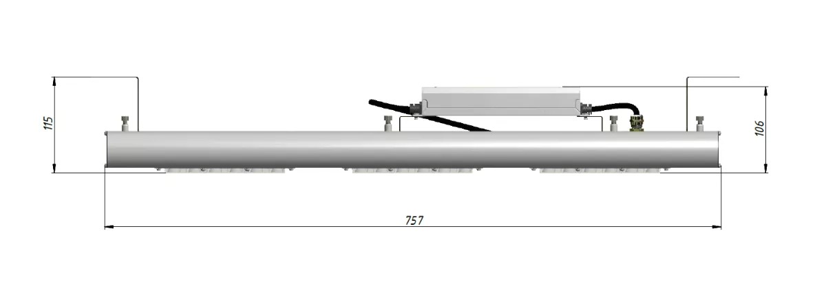 Промышленный светодиодный светильник LGT-Prom-Solar-150 - накладное крепление