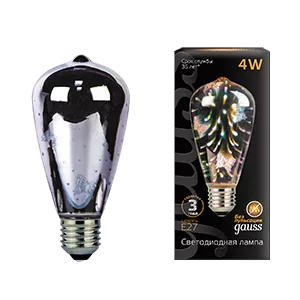 Лампа Gauss Filament ST64 4W Е27 Butterfly-3D LED 1/10/40