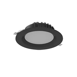 Cветильник светодиодный "ВАРТОН" Downlight круглый встраиваемый 190*70 мм 16W 3000K IP54 RAL9005 черный муар