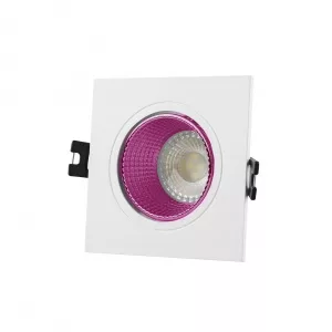 Встраиваемый светильник, IP 20, 10 Вт, GU5.3, LED, белый/розовый, пластик