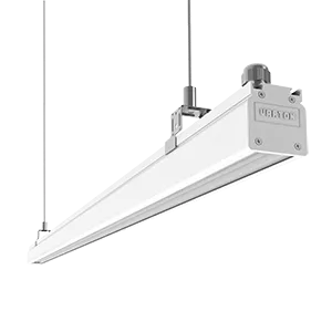 Светодиодный светильник "ВАРТОН" Mercury Mall IP54 1458x54x58 мм опал 42W 4000К белый RAL9003 муар аварийный автономный постоянного действия Teletest