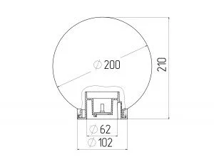 Садово-парковый светильник ЭРА НТУ 02-60-205 шар дымчатый призма на опору / кронштейн IP44 Е27 max60Вт d200mm