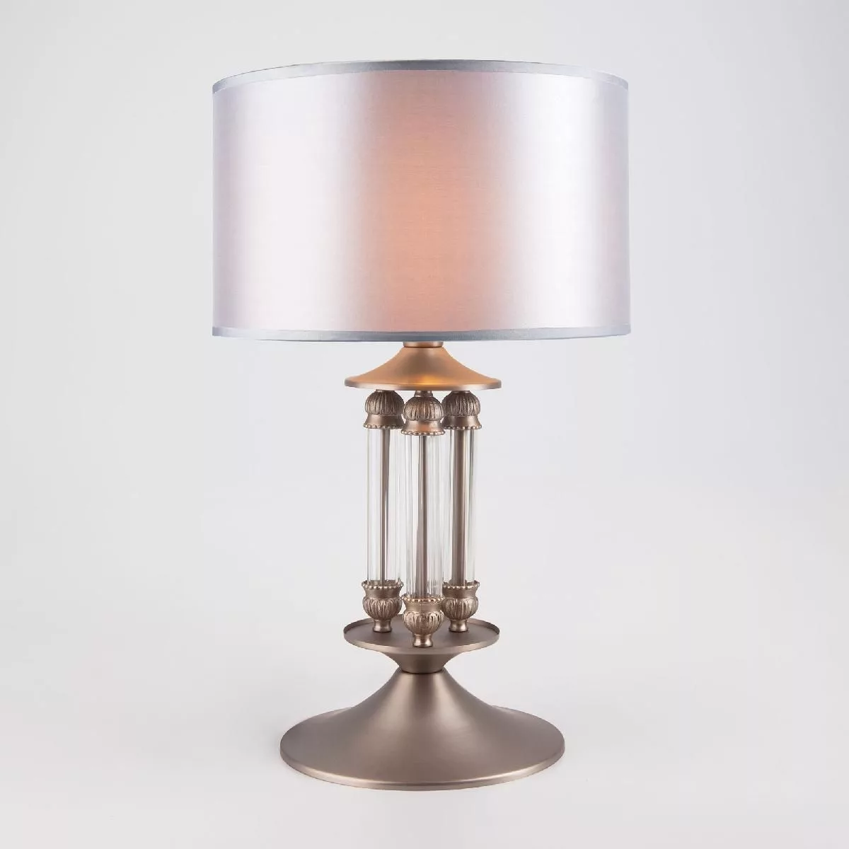 Настольная лампа с абажуром Eurosvet сатин-никель 01045/1