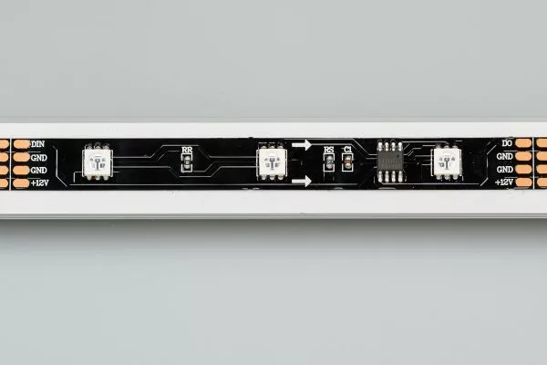 Лента SPI-5000-AM 12V RGB (5060,150 LED x3,1804, Black)