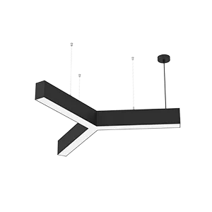 Светодиодный светильник VARTON X-line Y-образный 45 Вт 4000 К 790x912x100 мм RAL9005 черный муар с рассеивателем опал и торцевыми крышками (4 шт.)