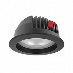 Светильник светодиодный "ВАРТОН" DL-PRO круглый встраиваемый 226*96 52W 4000K IP65 диаметр монтажного отверстия 200-215мм RAL9005 черный муар