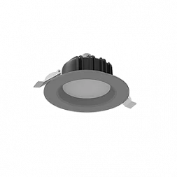 Cветильник светодиодный "ВАРТОН" Downlight круглый встраиваемый 120*65 мм 11W 3000K IP54 RAL7045 серый муар