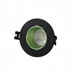 Встраиваемый светильник, IP 20, 10 Вт, GU5.3, LED, черный/зеленый, пластик