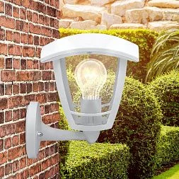 Садово-парковый светильник ЭРА НБУ 07-40-001 Дели белый 4 гранный настенный IP44 Е27 max40Вт