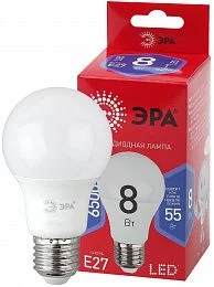 Лампочка светодиодная ЭРА RED LINE LED A60-8W-865-E27 R Е27 / E27 8 Вт груша холодный дневной свет