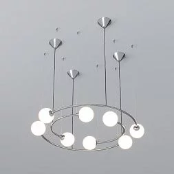 Подвесной светильник со стеклянными плафонами Bogate's хром 360/8