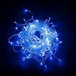Светодиодная гирлянда Feron CL22 бахрома,статчиная,  4,5м*0,7м + 3м 230V синий c питанием от сети, прозрачный шнур