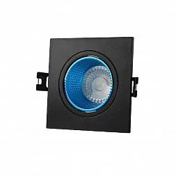 Встраиваемый светильник, IP 20, 10 Вт, GU5.3, LED, черный/голубой, пластик