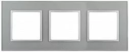 14-5103-03 ЭРА Рамка на 3 поста, стекло, Эра Elegance, алюминий+алюм (5/25/900)
