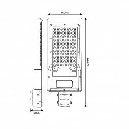 Уличный светильник ЭРА SPP-502-0-50K-100 консольный 100Вт 5000K 10500Лм IP65 полный раструб