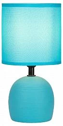 Настольная лампа Rivoli Sheron 7067-502 1 * Е14 40 Вт керамика голубая с абажуром