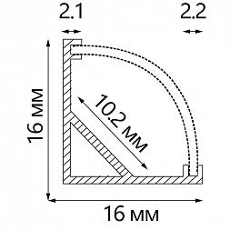 Профиль накладной для светодиодной ленты FERON CAB280
