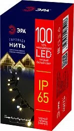 Гирлянда ЭРА ERAPS-NK10 светодиодная новогодняя нить уличная 10 м тёплый белый свет 100 LED