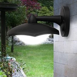 Садово-парковый светильник ЭРА ДБУ 07-8-007 Дели 5 черный 6 гранный настенный IP44 светодиодный 8Вт 6500K